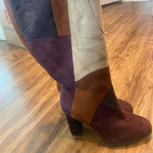 Suede boots trendy high heeled